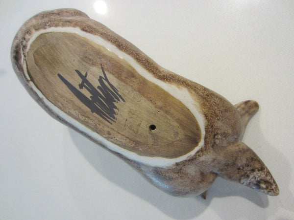 The Otter Signed Ceramic Maritime Sea Creature Earth Tone Sculpture