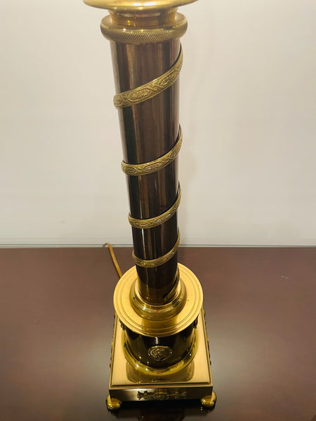 Coppertone Gilt Bronze Table Lamp Etruscan Medallions