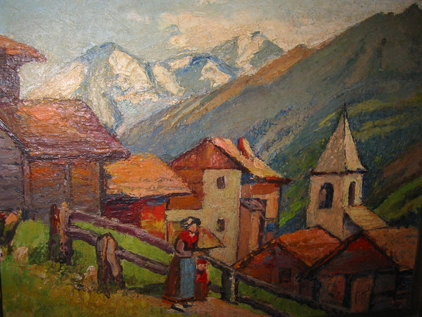 Freeman G Muir Signed Oil On Canvas Board Provenance Titled Switzerland