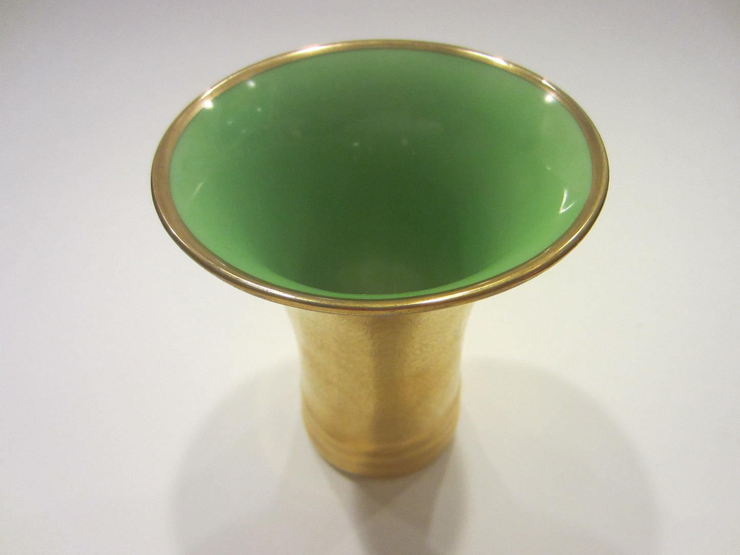 Pickard China Vase Encrusted Gold Flowers Green Interior W Trade Mark - Designer Unique Finds 
