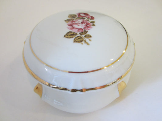 Limoges France Rose Medallion Covered Signed Porcelain Box