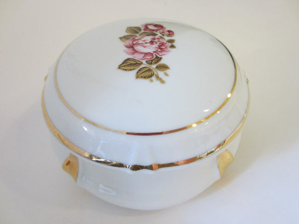 Limoges France Rose Medallion Covered Signed Porcelain Box
