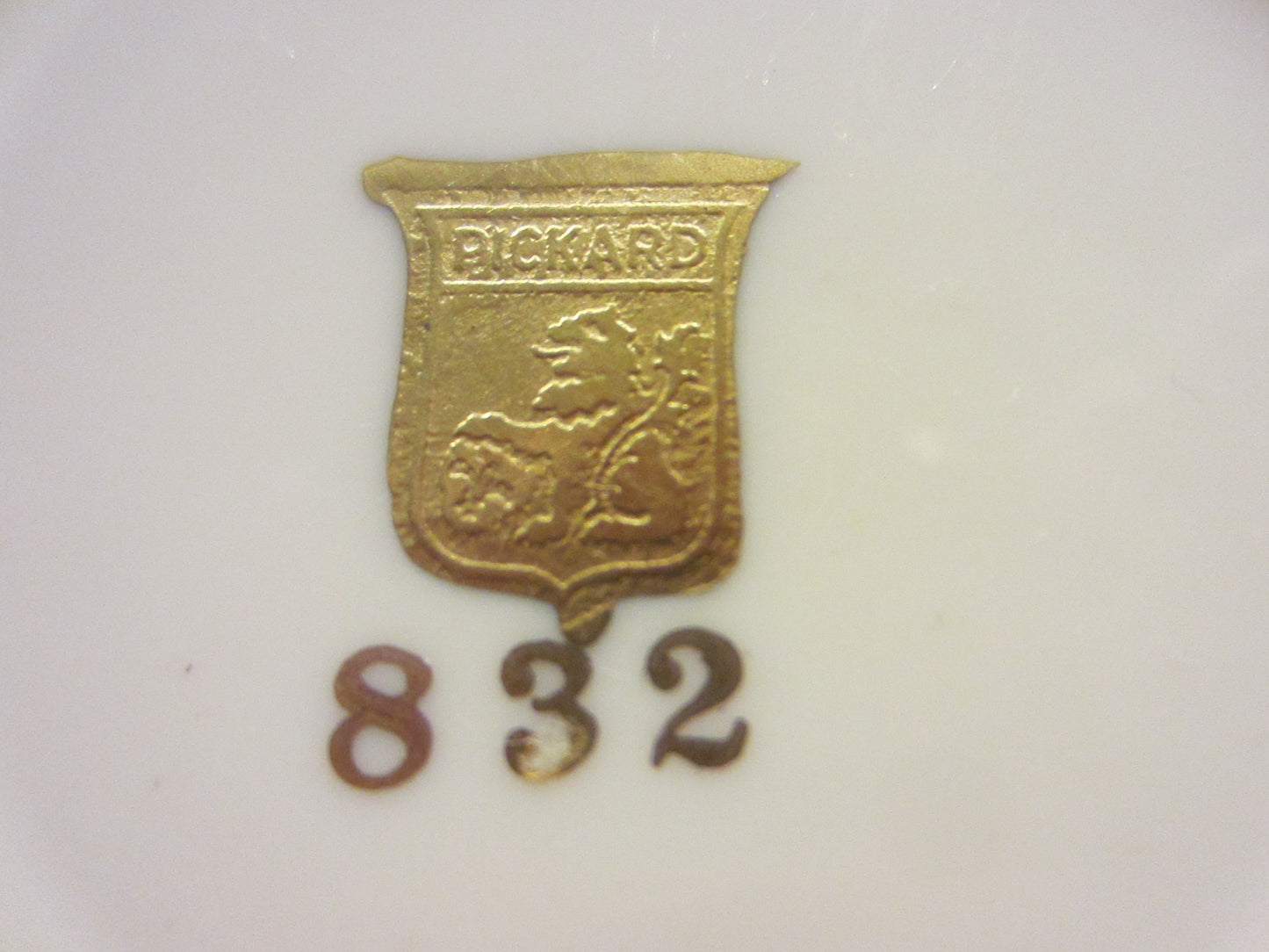 Pickard China Vase Encrusted Gold Flowers Green Interior W Trade Mark - Designer Unique Finds 