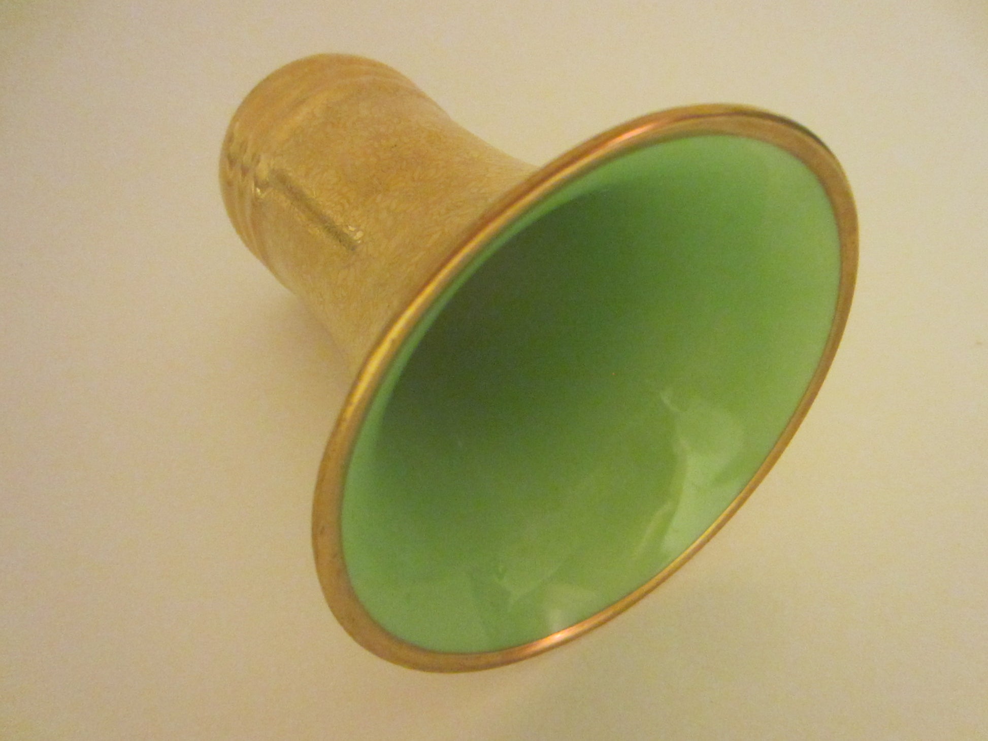 Pickard China Vase Encrusted Gold Flowers Green Interior W Trade Mark - Designer Unique Finds 