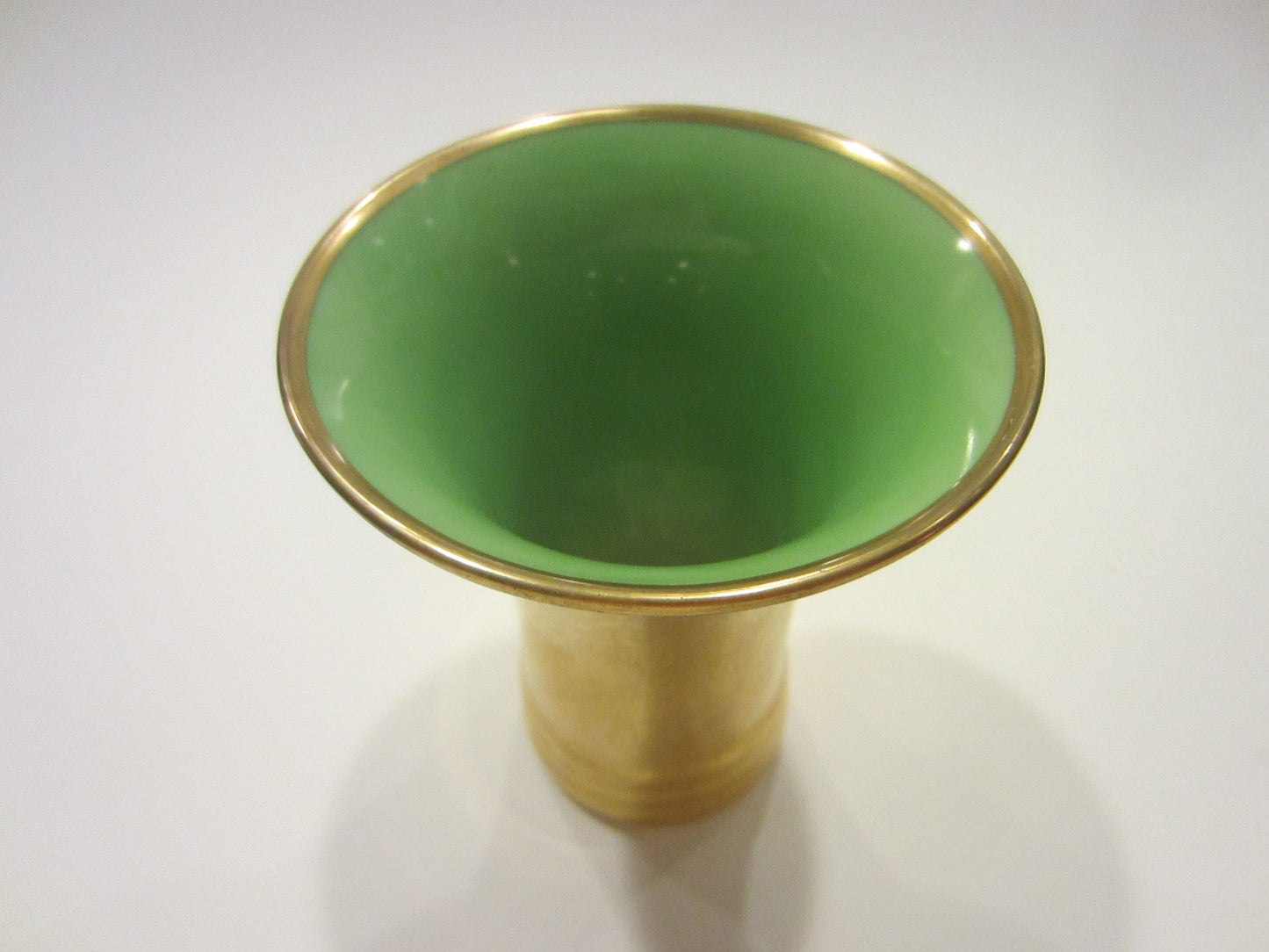 Pickard China Vase Encrusted Gold Flowers Green Interior W Trade Mark - Designer Unique Finds 