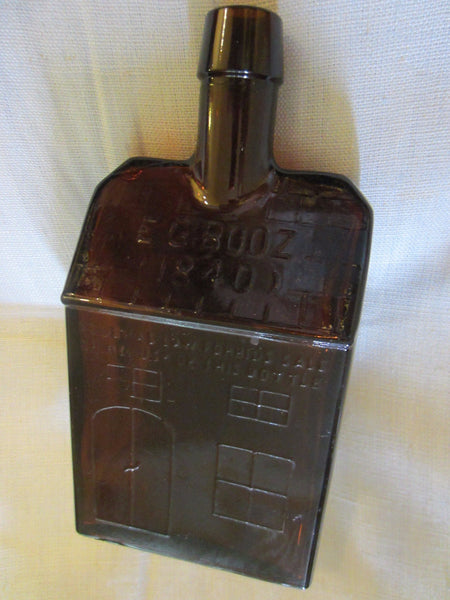Amber Glass Whiskey Decanter EG Booz Liquor Bottle - Designer Unique Finds 