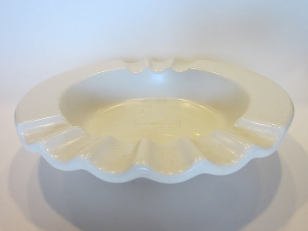 Hull USA Equestrian White Collectible Ceramic Ashtray - Designer Unique Finds 