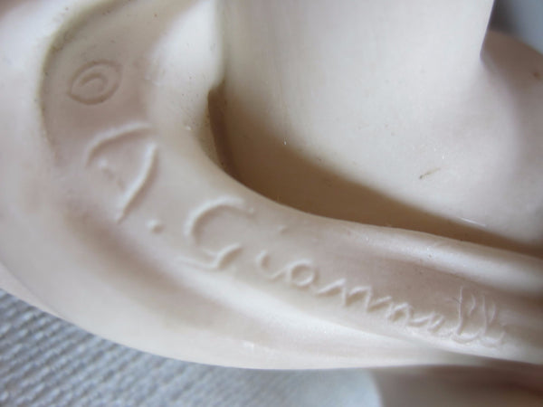 A Giannelli Italy Chalk Ware Signed Puttis In Pair - Designer Unique Finds 