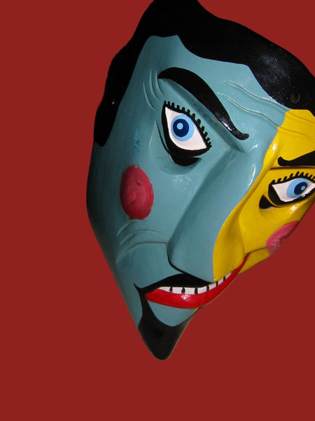 Artisan Mask Modern Pop Art Signed Dated Scripted - Designer Unique Finds 