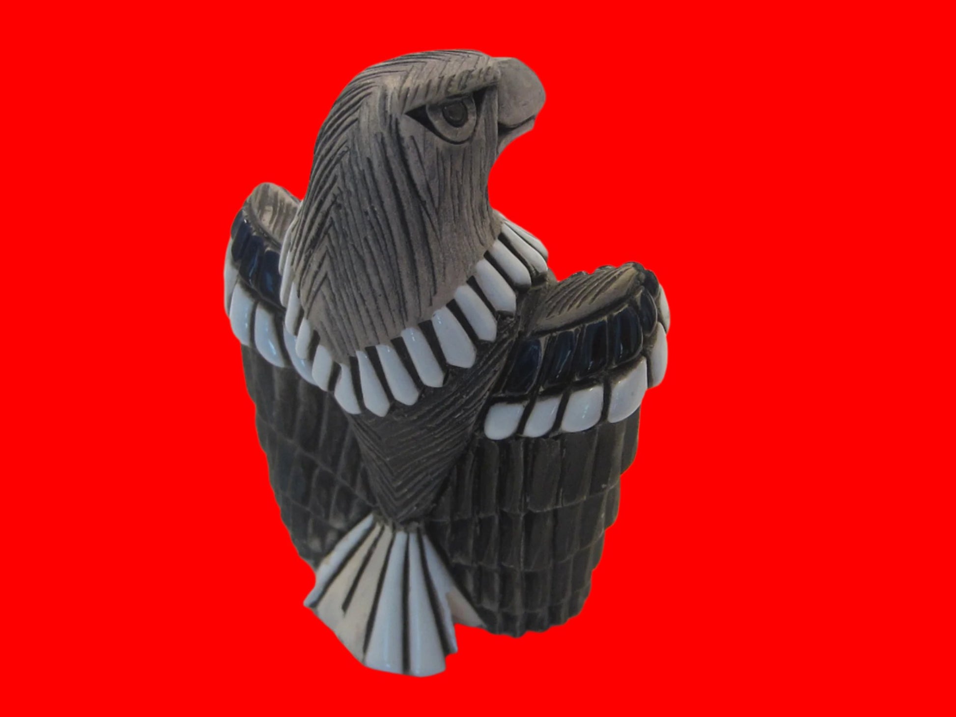 Bald Eagle Native Artesania Rinconada Modern Signed Statue