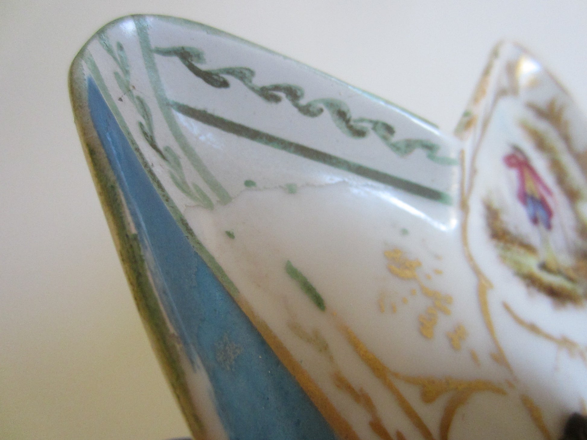 Minton Porcelain Star Candle Holder Bronze Handle Footed Romantic Medallions - Designer Unique Finds 