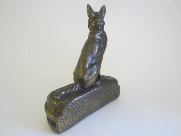 Armor Bronze Wolf Bookend Statue - Designer Unique Finds 