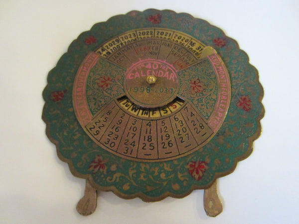 Archana Crafts Perpetual 40 Year Desk Calendar Hand Crafted In India - Designer Unique Finds 