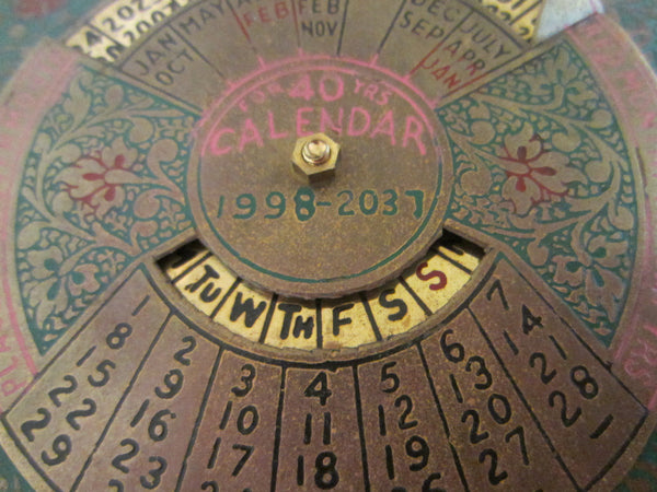 Archana Crafts Perpetual 40 Year Desk Calendar Hand Crafted In India - Designer Unique Finds 