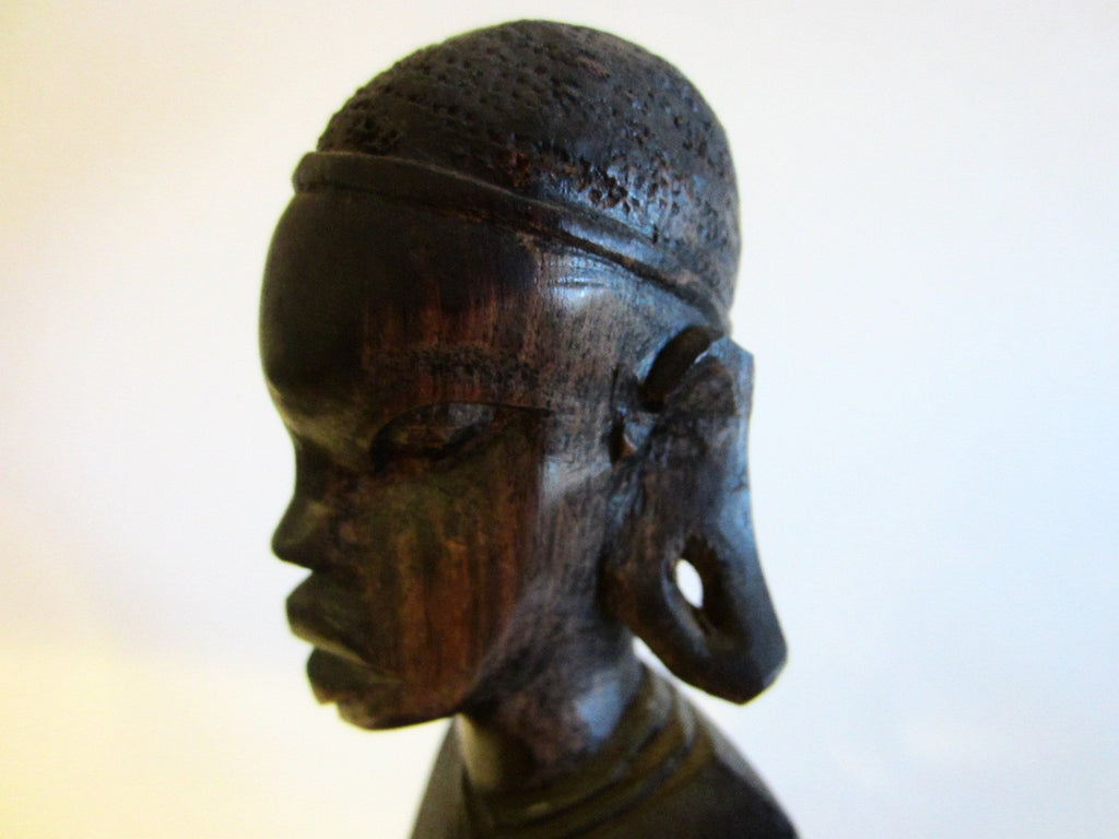 Tribal African Style Ebony Carved Folk Art Figure - Designer Unique Finds 
 - 4