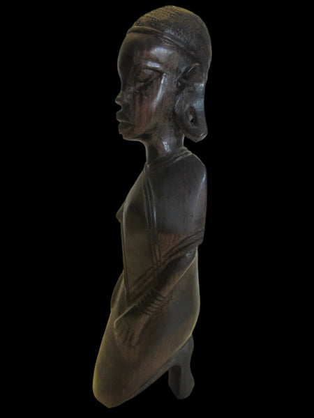 Folk Art Figurative Portrait Carved African Sculpture