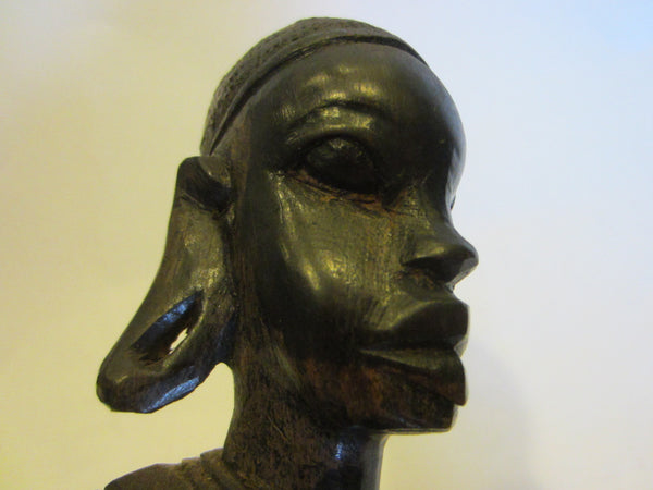 Tribal African Style Ebony Carved Folk Art Figure - Designer Unique Finds 
 - 5