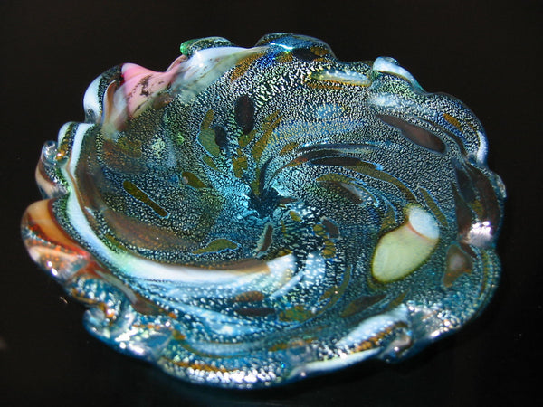 Murano Marbelized Glass Ruffle Bowl Attributed Dino Marten Design - Designer Unique Finds 
 - 2