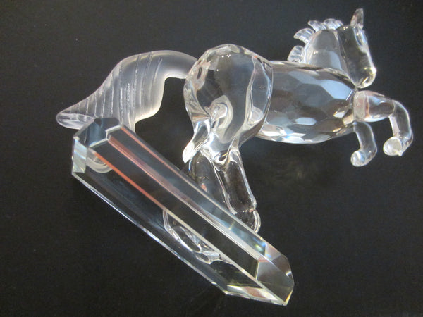 Swarovski Horse Sculpture Equestrian Black Eyes Roaring Stallion