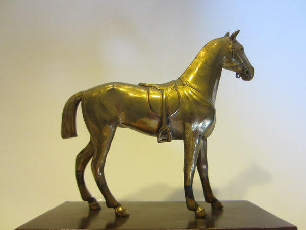 Bronze Horse Metal Base Initial JB Mid Century Sculpture - Designer Unique Finds 