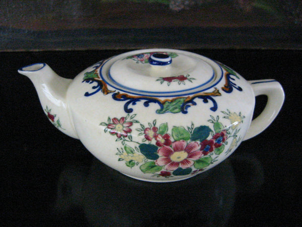 Antique Japanese Hand Painted Floral Porcelain Teapot