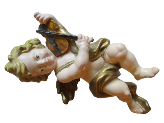 Blue Eyed Composed Violinist Winged Italian Angel- Designer Unique Finds 