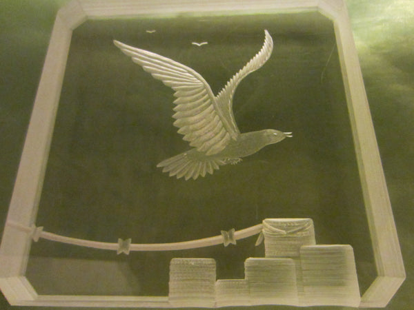 Acrylic Plaque Flying Eagle Mid Century Modern Art - Designer Unique Finds 