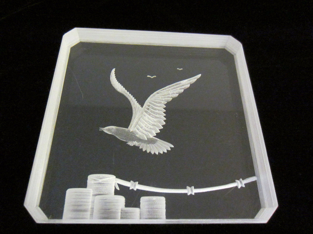 Flying Eagle Post Modern Plaque Paperweight - Designer Unique Finds 