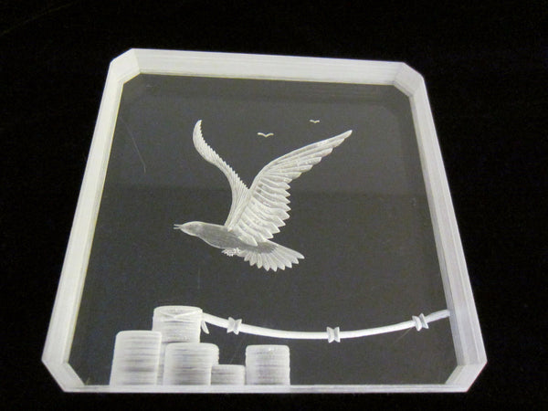 Acrylic Plaque Flying Eagle Mid Century Modern Art - Designer Unique Finds 