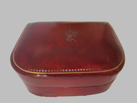 Italian Jewelry Box Embossed Gold Beaded Flower Medallion - Designer Unique Finds 