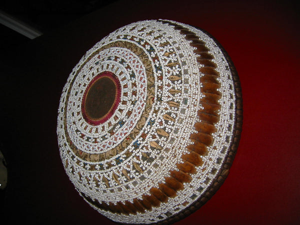 South American Folk Art Tribal Basket Hand Decorated Beads Artist Signed - Designer Unique Finds 