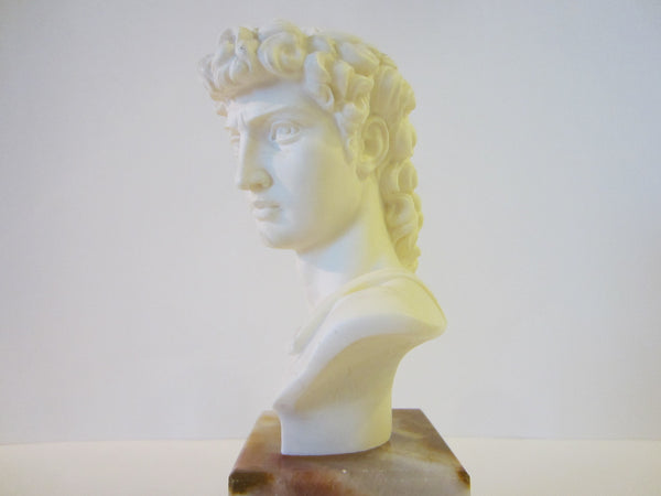 A Giannelli Volterra David Signed Alabaster Bust Copyrighted - Designer Unique Finds 