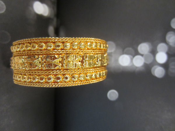 Golden Geometric Hinged Clamp Cuff Bracelet