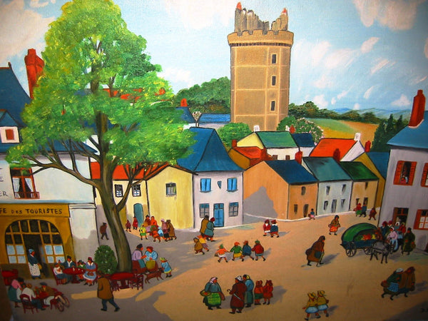 D Berg Impressionist France Village Views Signed Oil On Canvas - Designer Unique Finds 
 - 1