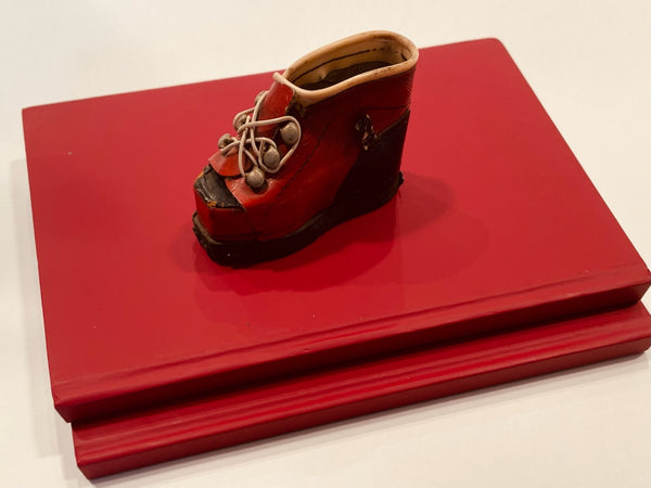 Austrian Design Red Leather Mini Boot loose Match Hold With Brass Nails