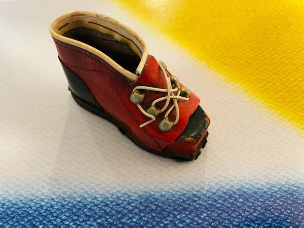 Austrian Design Red Leather Mini Boot loose Match Hold With Brass Nails