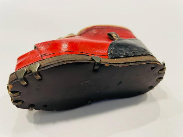Austrian Design Red Leather Mini Boot loose Match Hold With Brass Nails