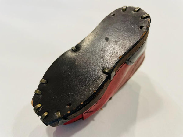 Austrian Design Red Leather Mini Boot loose Match Hold With Brass Nails