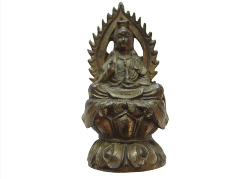 Asian Bronze Naga Style Miniature Buddha Statue
