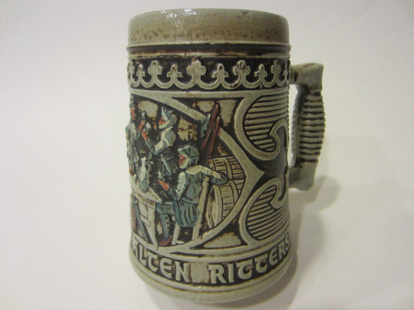 Gerz West Germany Majolica Ceramic Mug Medieval Style Bar Scene - Designer Unique Finds 
