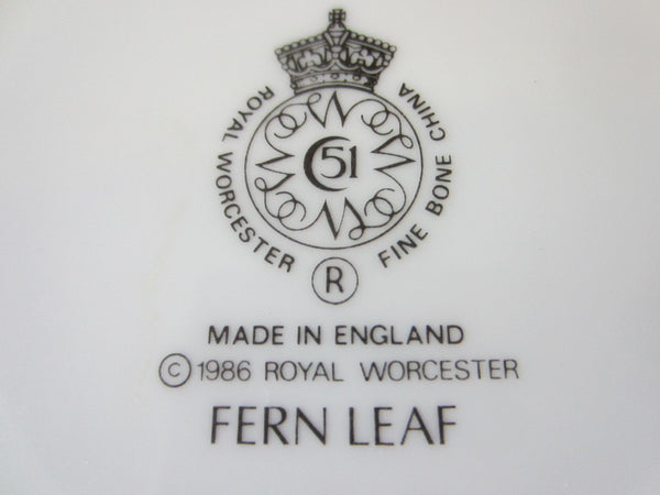 Royal Worcester Fine Bone China England Fern Leaf Porcelain Box - Designer Unique Finds 