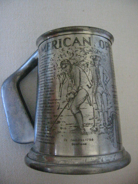 American Open Championship Pewter Sheffield Tankard St Andrews 1798 Scotland - Designer Unique Finds 