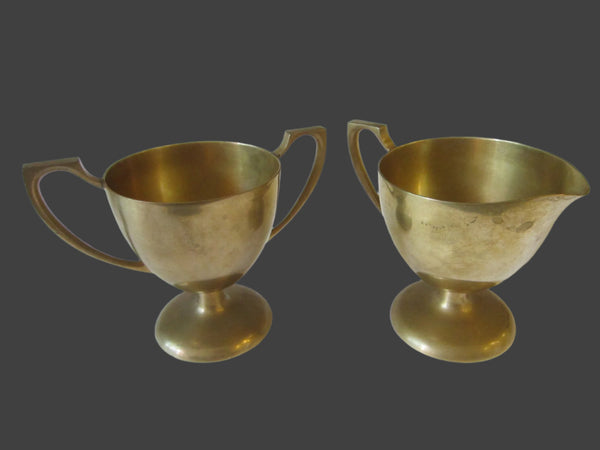 Dirilyte Bronze Creamer Sugar Stemmed Bowls