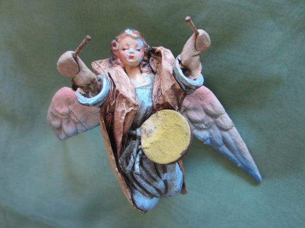 Angelic Drummer Art And Craft Paper Mache Figure Ornament - Designer Unique Finds 
 - 1