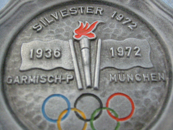 Sylvester Pewter Plate From 1972 Munich Olympic Carmisch P Munchen - Designer Unique Finds 