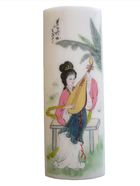Lilian Vernon Painted Stone Geisha Art With Signature 