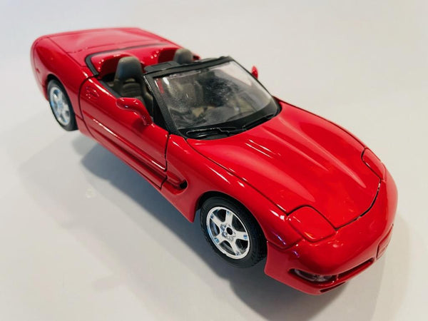 Red Italian Chevy Corvette 1997 Model Car Burago Made In Italy
