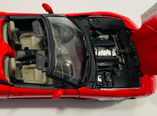 Red Italian Chevy Corvette 1997 Model Car Burago Made In Italy