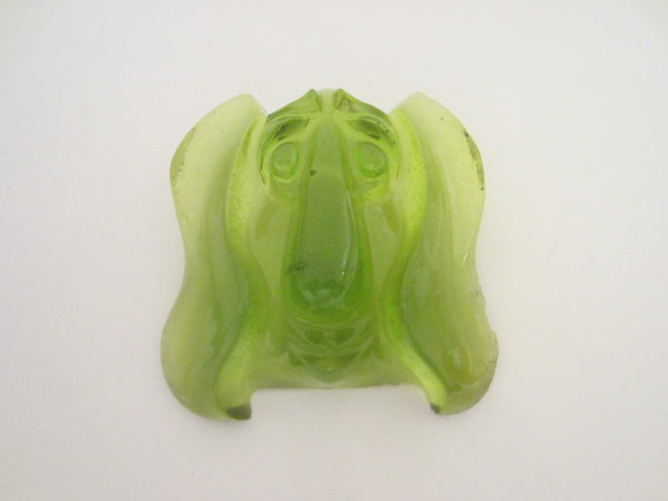 Lucite Droopy Abstract Dog Face Folk Art Mid Century Modern Art 