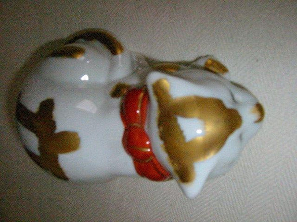 Japan Neko Porcelain Sleeping Cat Figurine Kutani Style Hand Painted Signed - Designer Unique Finds 